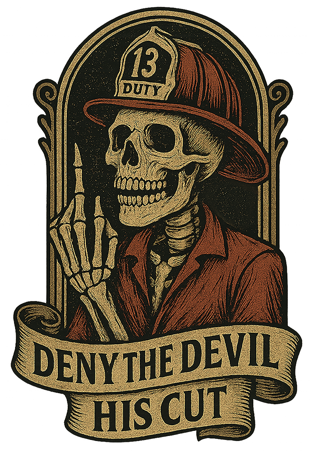 Deny the Devil His Cut – 3" Decal (Distilled Duty)
