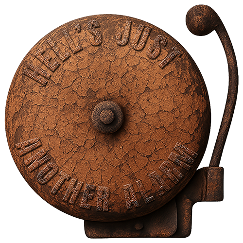 “Hell’s Just Another Alarm firefighter vinyl decal – cracked steel bell design